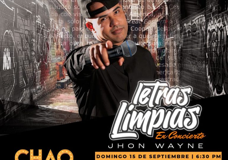 Jhon Wayne RD presenta su concierto «Letras Limpias» en Chao Café Teatro